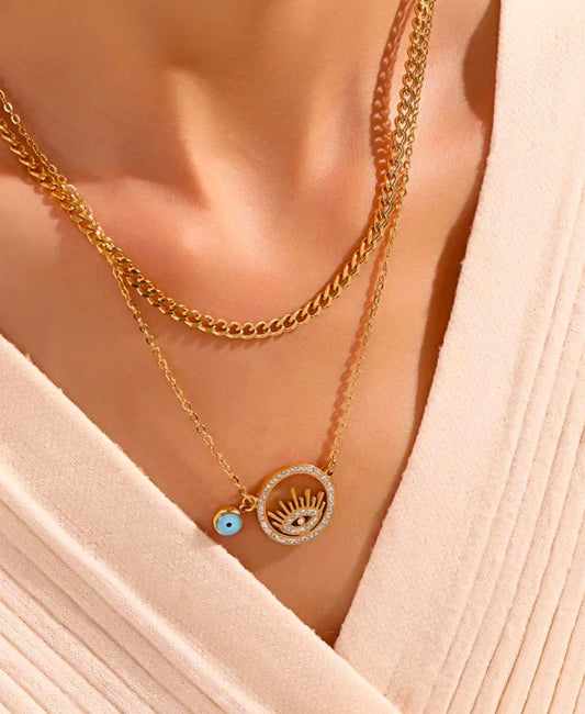 Evil Eye double layer necklace 🧿